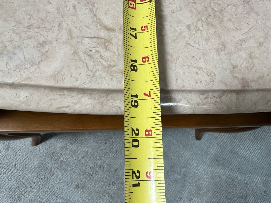 Marble Top 2-Tier Wooden Side Table 26W X 19.5D X 22.5H [Photo 8]