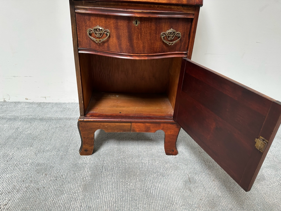 Antique Carved Wooden Small Secretary Desk  [Photo 10]