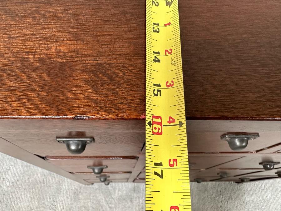 Pottery Barn Wooden 16 Drawer Apothecary Cabinet Heavy 36W X 16D X 38.5H [Photo 10]