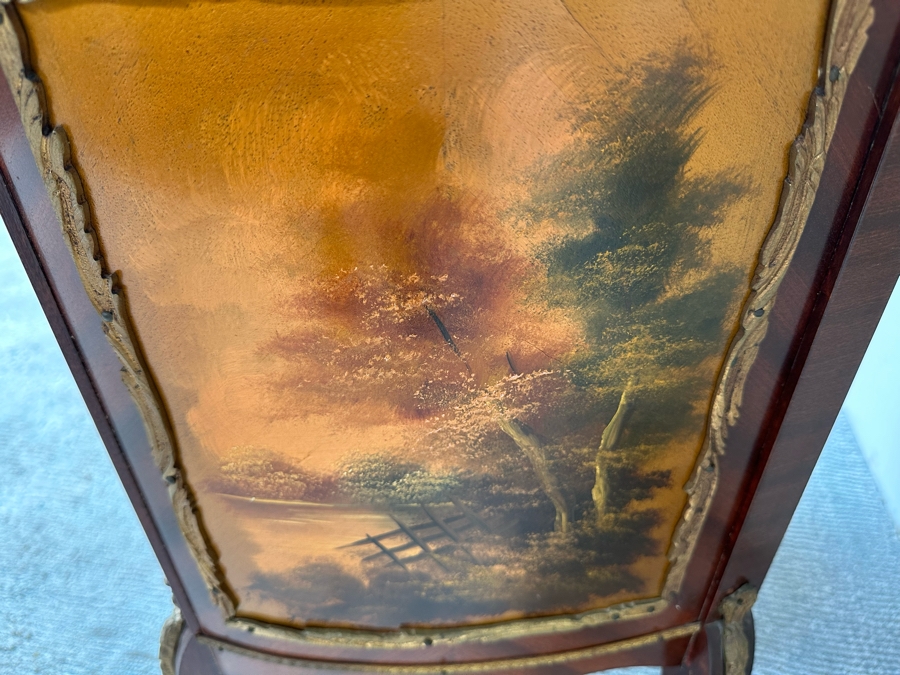 Vintage French Louis XV Style Hand Painted Vitrine Display Cabinet Made In Spain 27W X 12.5D X 59.5H [Photo 11]