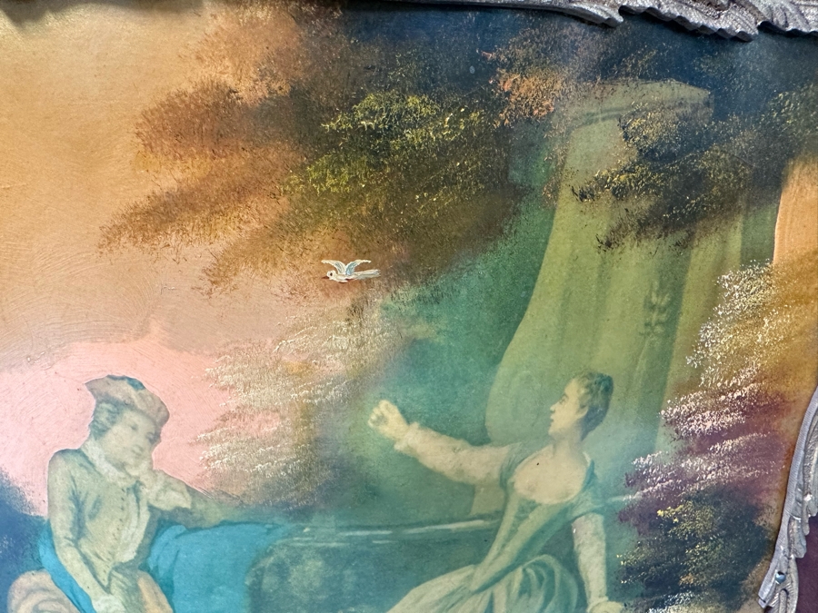 Vintage French Louis XV Style Hand Painted Vitrine Display Cabinet Made In Spain 27W X 12.5D X 59.5H [Photo 8]