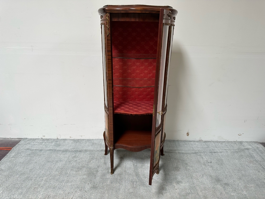 Vintage French Louis XV Style Hand Painted Vitrine Display Cabinet Made In Spain 27W X 12.5D X 59.5H [Photo 12]