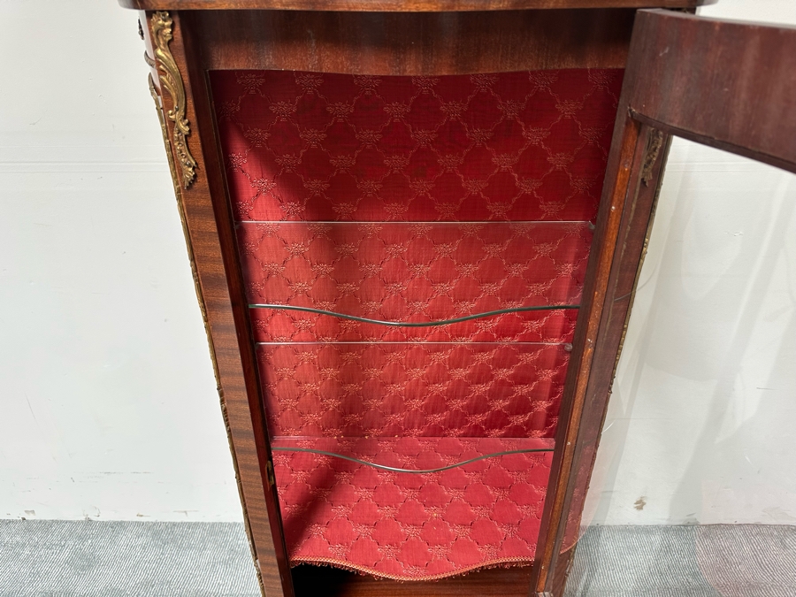 Vintage French Louis XV Style Hand Painted Vitrine Display Cabinet Made In Spain 27W X 12.5D X 59.5H [Photo 13]