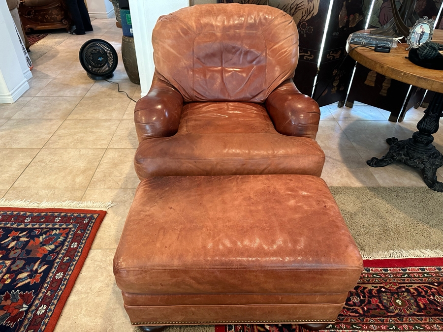 Whittemore-Sherrill Leather Armchair 36W X 43D X 33H With Ottoman [Photo 2]