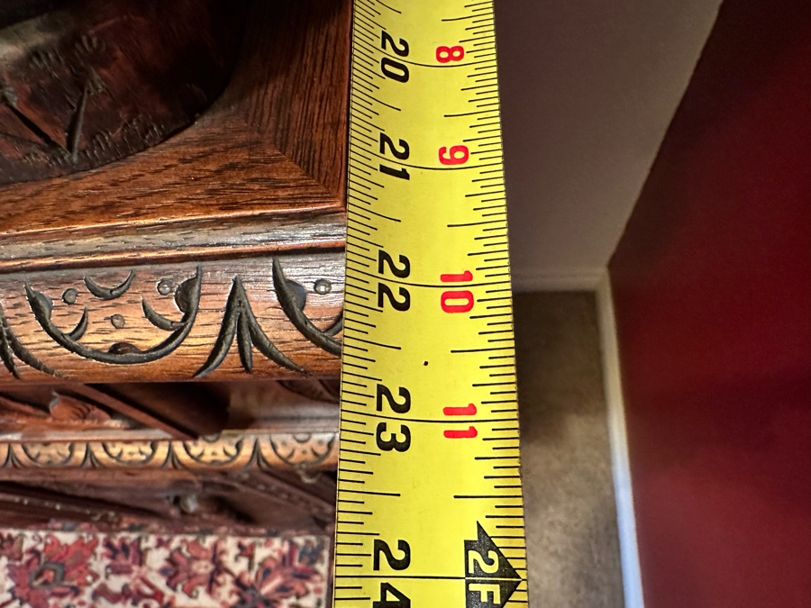 Stunning Antique Hand Relief Carved French Brittany Breton Back Bar Cabinet 2-Piece Cupboard Buffet Depicting Scenes From Apple Harvest To Apple Pressing To Celebration Heirloom Piece [Photo 27]