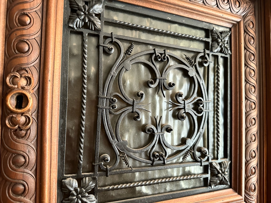 Impressive Antique Hand Carved Sideboard Or BackBar Cabinet 84W X 23.5D X 85.5H [Photo 20]