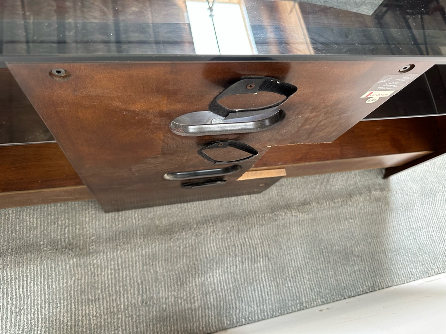 Bell’o Furniture Bent Plywood Stand Cabinet With Glass Shelves 51.5W X 20D X 23.5H [Photo 9]