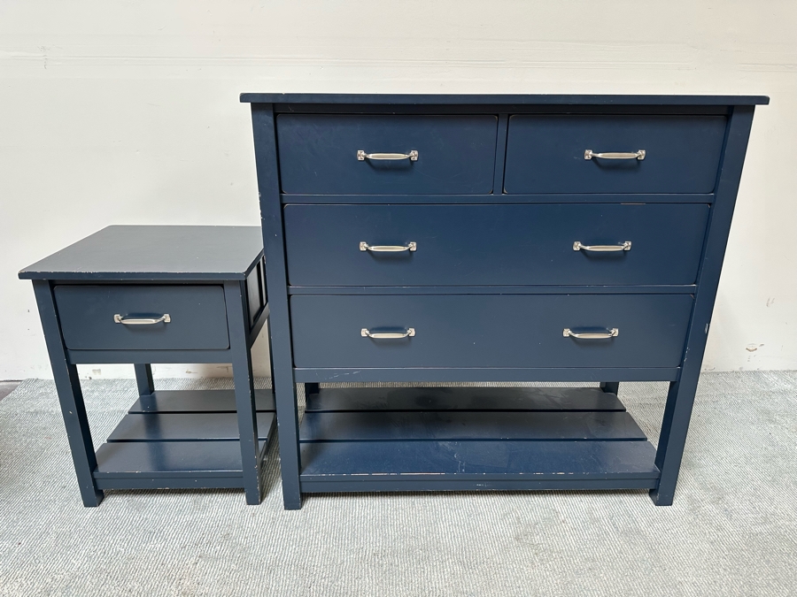 Pottery Barn Kids Dresser 42W X 20D X 40.5H And Matching Nightstand 19.5W X 19D X 26H [Photo 2]