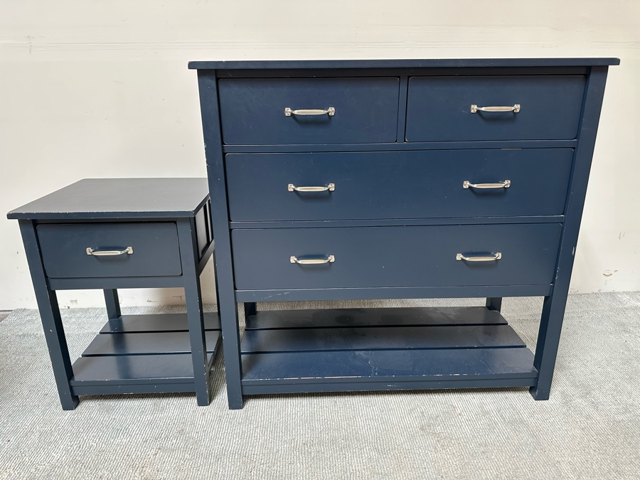 Pottery Barn Kids Dresser 42W X 20D X 40.5H And Matching Nightstand 19.5W X 19D X 26H [Photo 3]