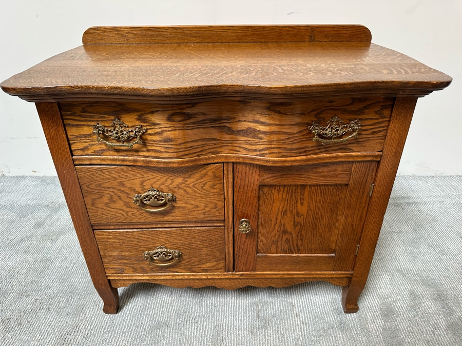 Vintage Tiger Oak Cabinet 34W X 18D X 29H [Photo 11]