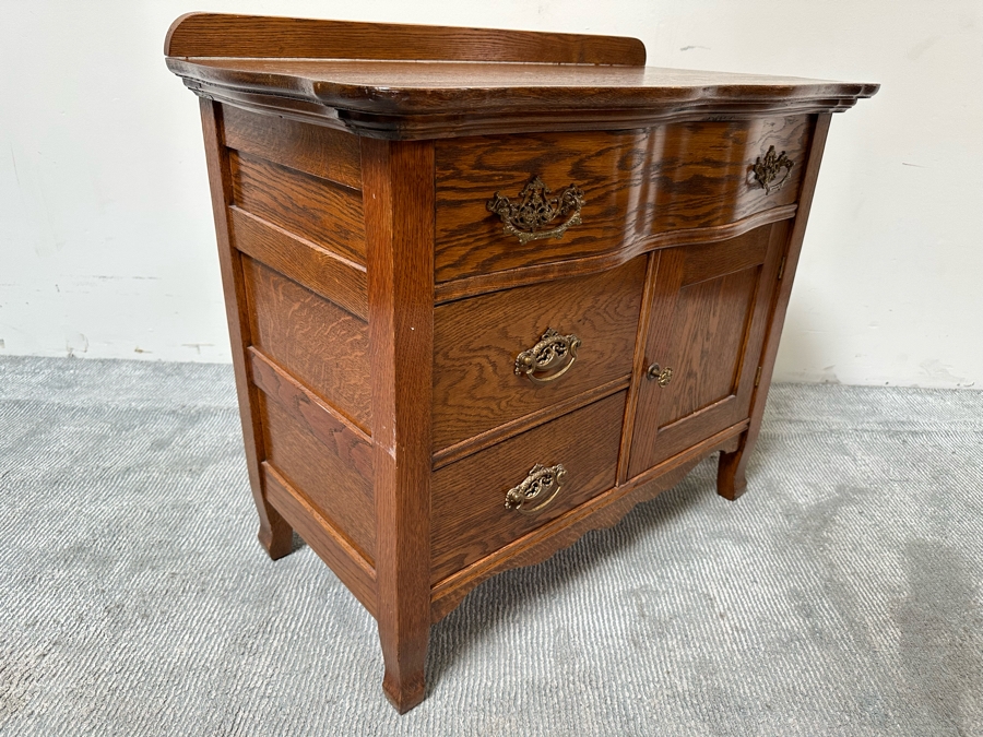 Vintage Tiger Oak Cabinet 34W X 18D X 29H [Photo 6]