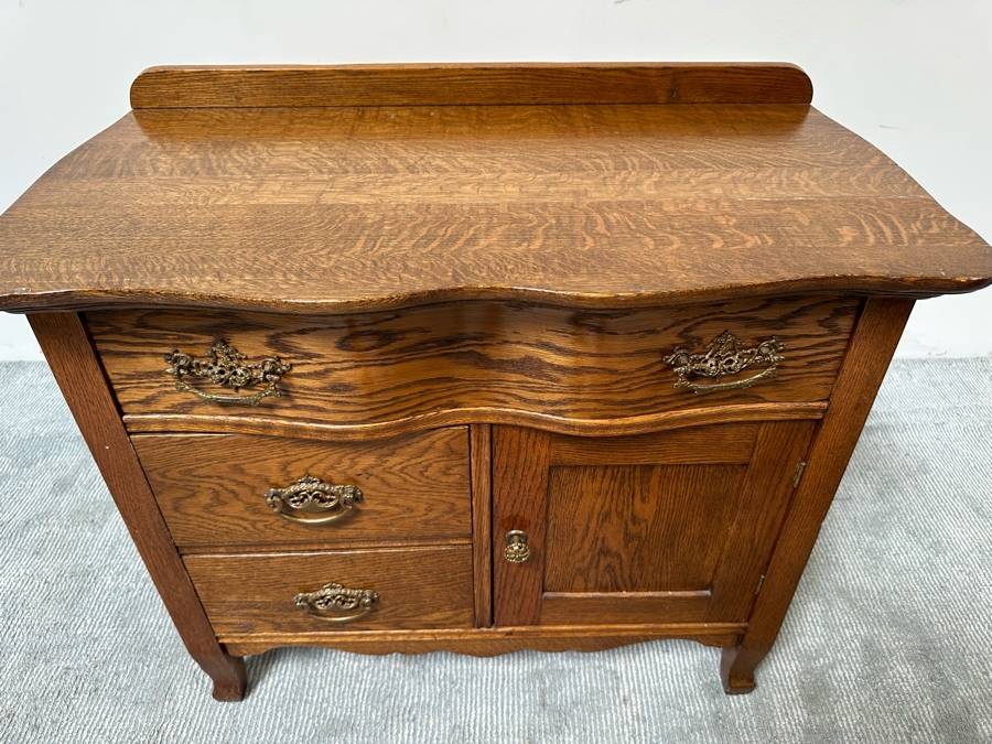 Vintage Tiger Oak Cabinet 34W X 18D X 29H [Photo 9]
