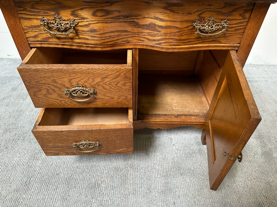 Vintage Tiger Oak Cabinet 34W X 18D X 29H [Photo 7]