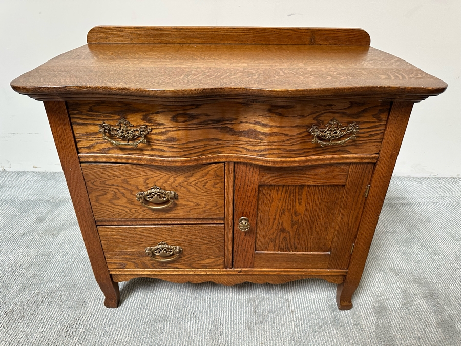 Vintage Tiger Oak Cabinet 34W X 18D X 29H [Photo 2]