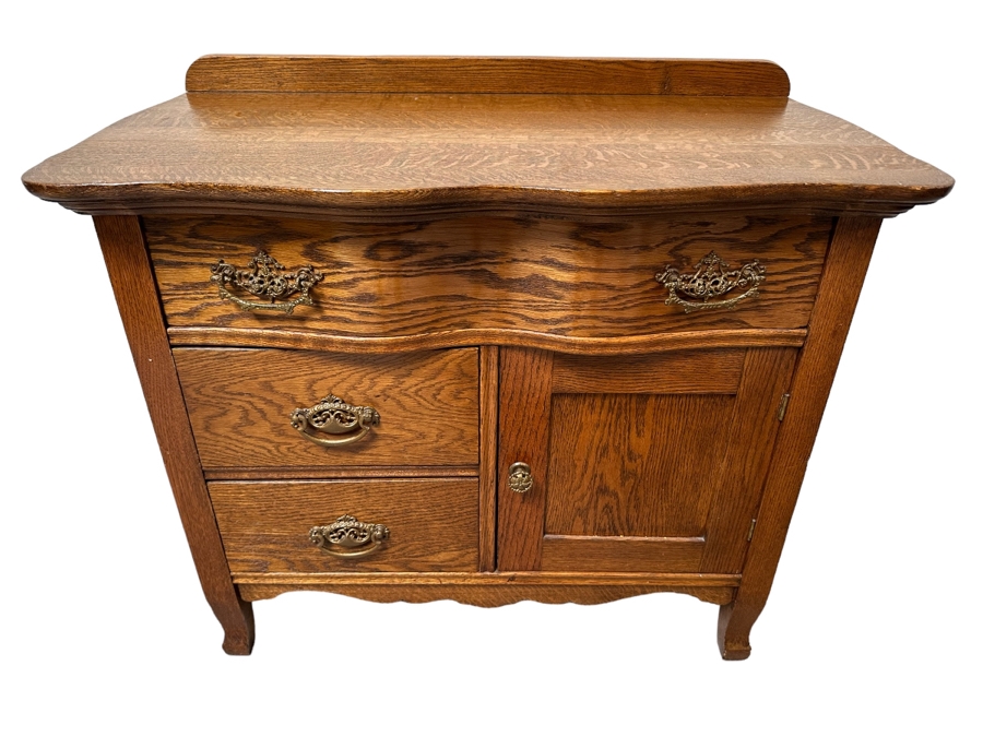Vintage Tiger Oak Cabinet 34W X 18D X 29H [Photo 1]