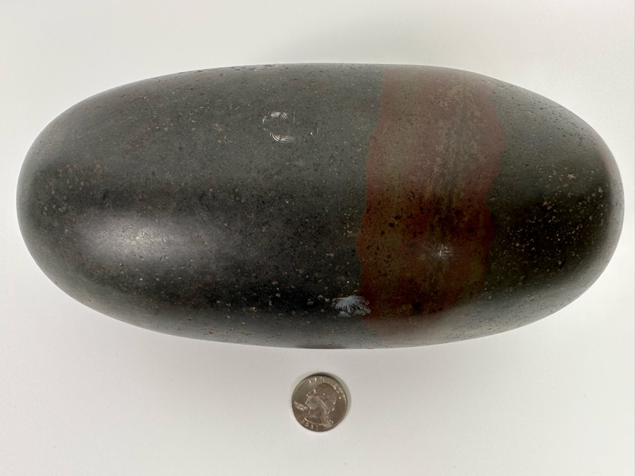 Beautiful Shiva Lingam Healing Stone From The Narmada River In India 2,384g [Photo 3]