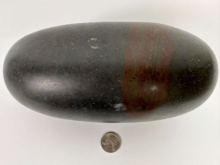 Beautiful Shiva Lingam Healing Stone From The Narmada River In India 2,384g [Photo 4]