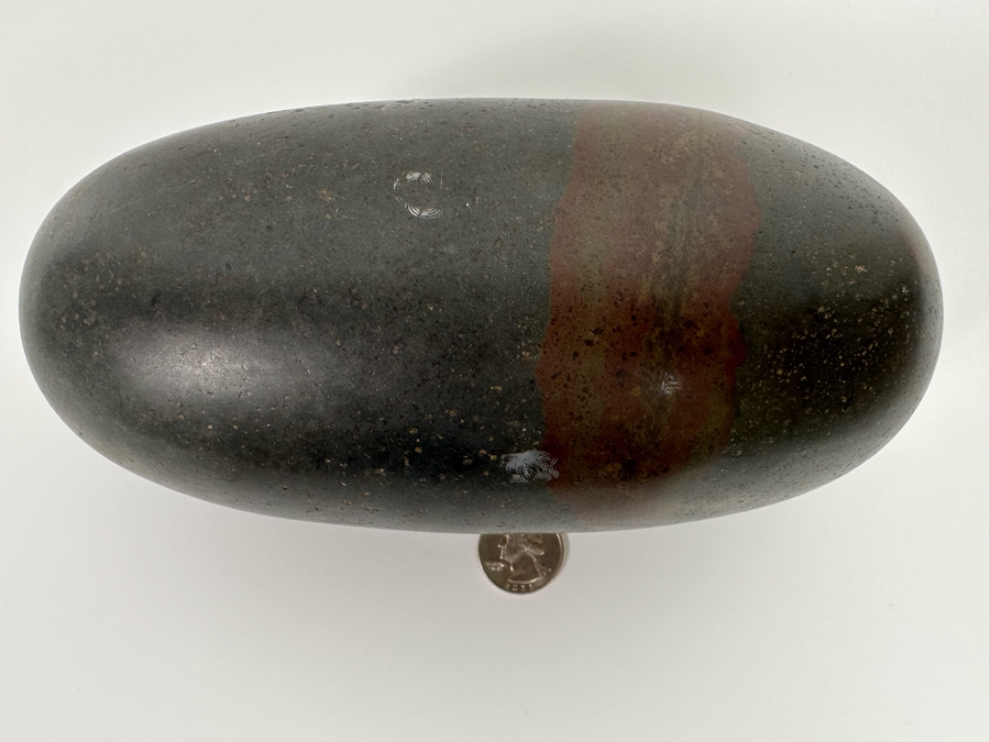 Beautiful Shiva Lingam Healing Stone From The Narmada River In India 2,384g [Photo 2]