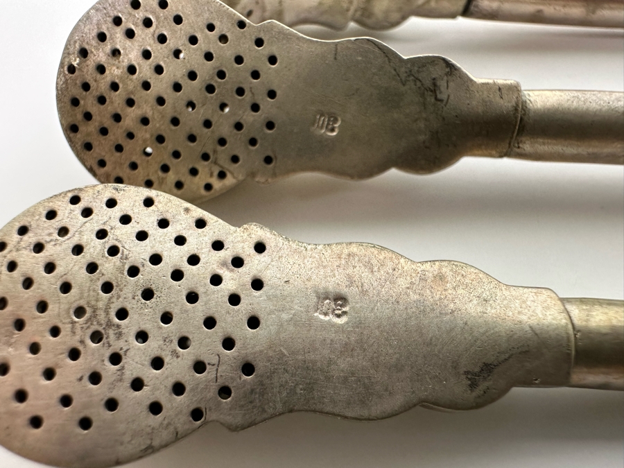 Seven 800 Silver Vintage Straws One On Top With 14K Gold Ornamentation 203g [Photo 6]