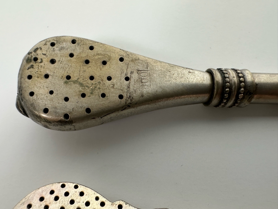 Seven 800 Silver Vintage Straws One On Top With 14K Gold Ornamentation 203g [Photo 5]