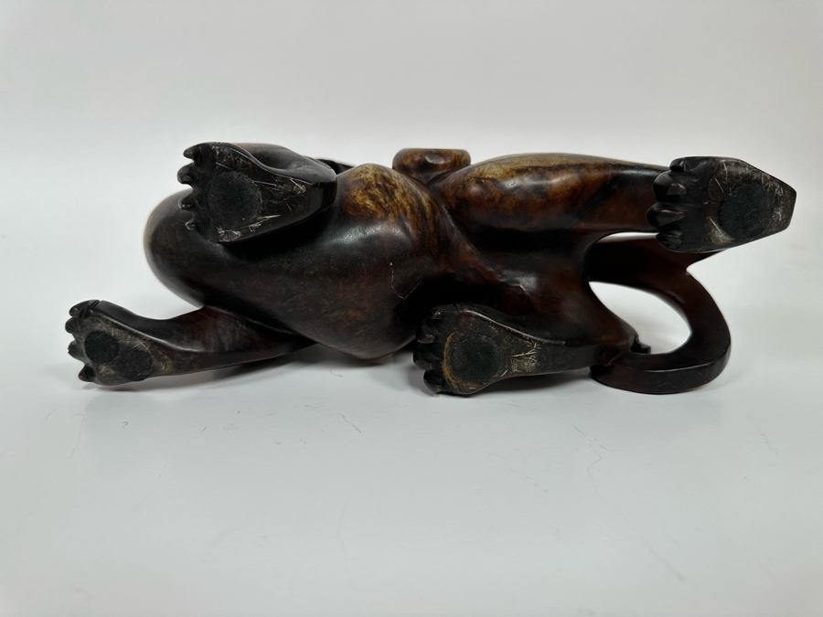 Vintage Chinese Carved Jade Stone Foo Dog 11W X 3.5D X 8.5H [Photo 17]