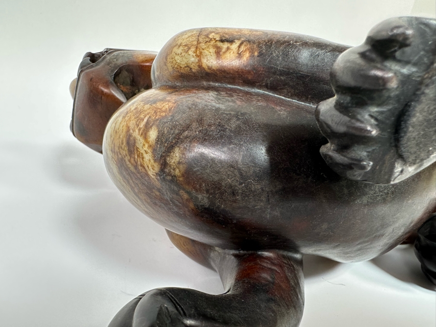 Vintage Chinese Carved Jade Stone Foo Dog 11W X 3.5D X 8.5H [Photo 19]