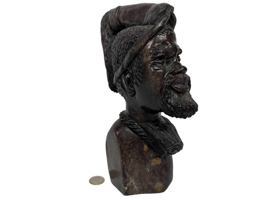 Vintage Caleb Samhere Carved Stone Shona Sculpture From Zimbabwe Africa 3W X 6.5D X 10.5H [Photo 1]
