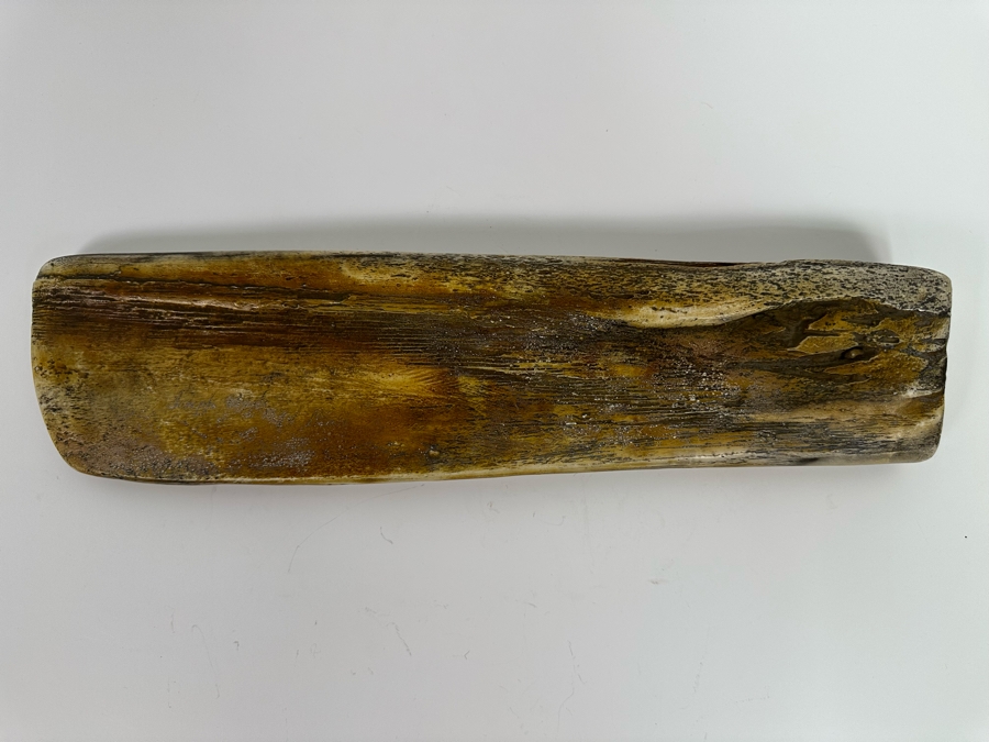 Decorative Faux Scrimshaw Resin Depicting 1842 The Whaler Scene 17W X 2D X 4.5H [Photo 12]