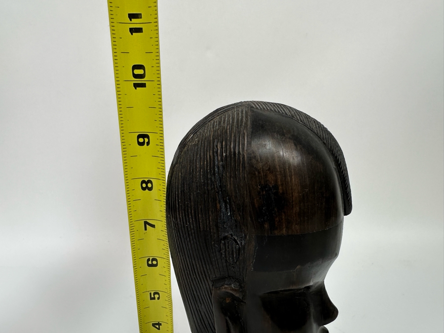 Hand Carved African Hardwood Bust Sculpture 9.5H [Photo 9]