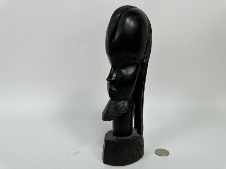 Hand Carved African Hardwood Bust Sculpture 9.5H [Photo 4]