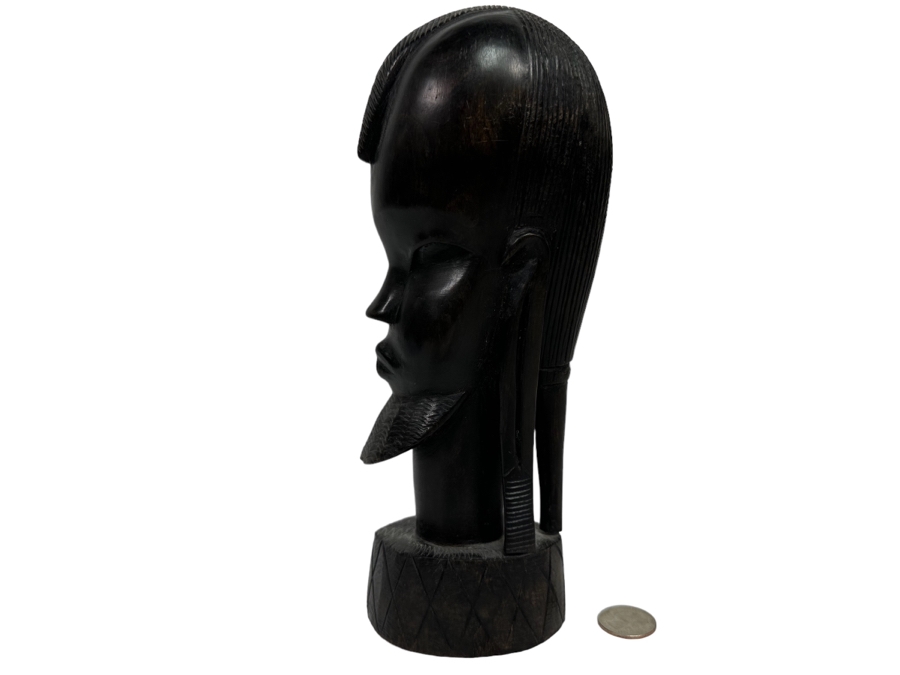 Hand Carved African Hardwood Bust Sculpture 9.5H [Photo 1]