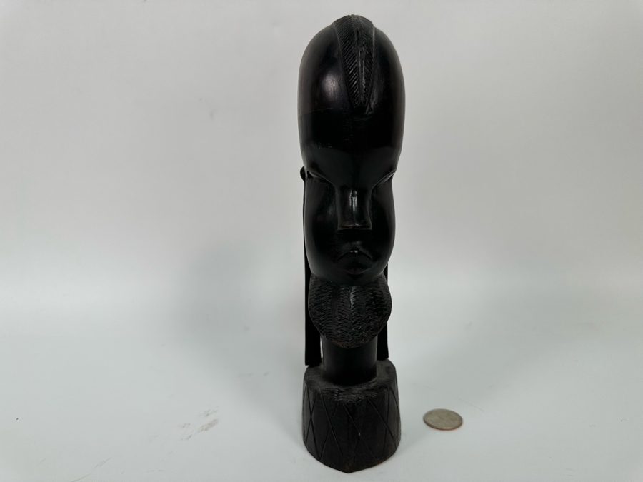 Hand Carved African Hardwood Bust Sculpture 9.5H [Photo 5]