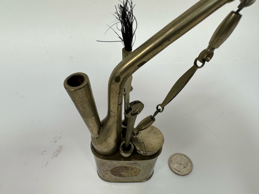 Just Added - Vintage Chinese Metal Opium Water Pipe 4W X 7H [Photo 7]