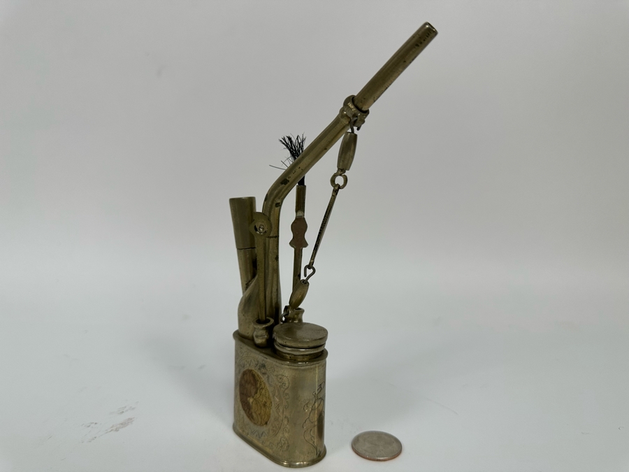 Just Added - Vintage Chinese Metal Opium Water Pipe 4W X 7H [Photo 4]