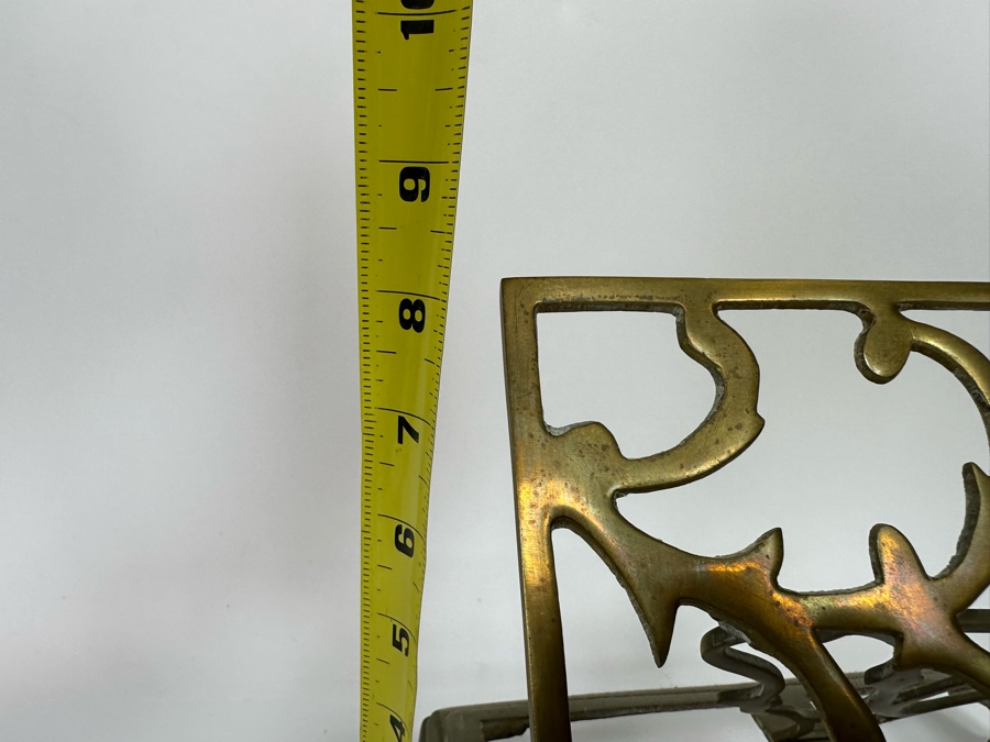 Vintage Brass Adjustable Book Cookbook Stand Folding 11W X 8.5D X 8H [Photo 9]