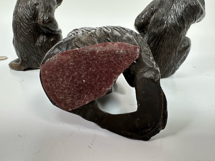 Three Wise Metal Monkey Figurines 5H [Photo 7]