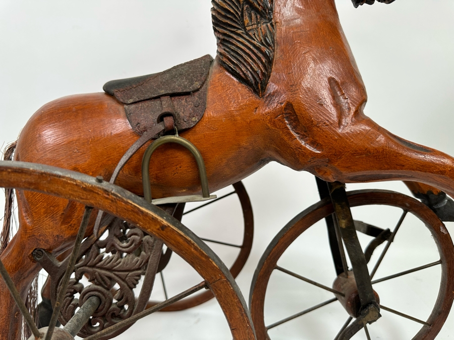 Wooden And Metal Decorative Horse Child's Tricycle Pedal Toy 22W X 13D X 22H [Photo 4]