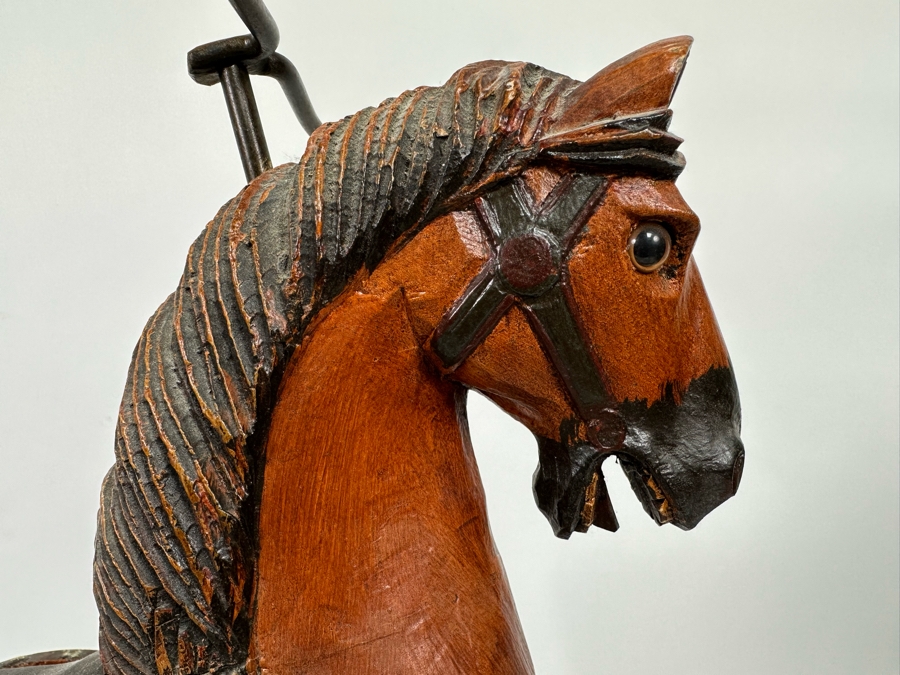 Wooden And Metal Decorative Horse Child's Tricycle Pedal Toy 22W X 13D X 22H [Photo 3]