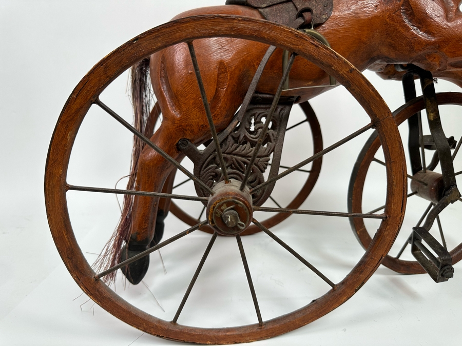 Wooden And Metal Decorative Horse Child's Tricycle Pedal Toy 22W X 13D X 22H [Photo 5]