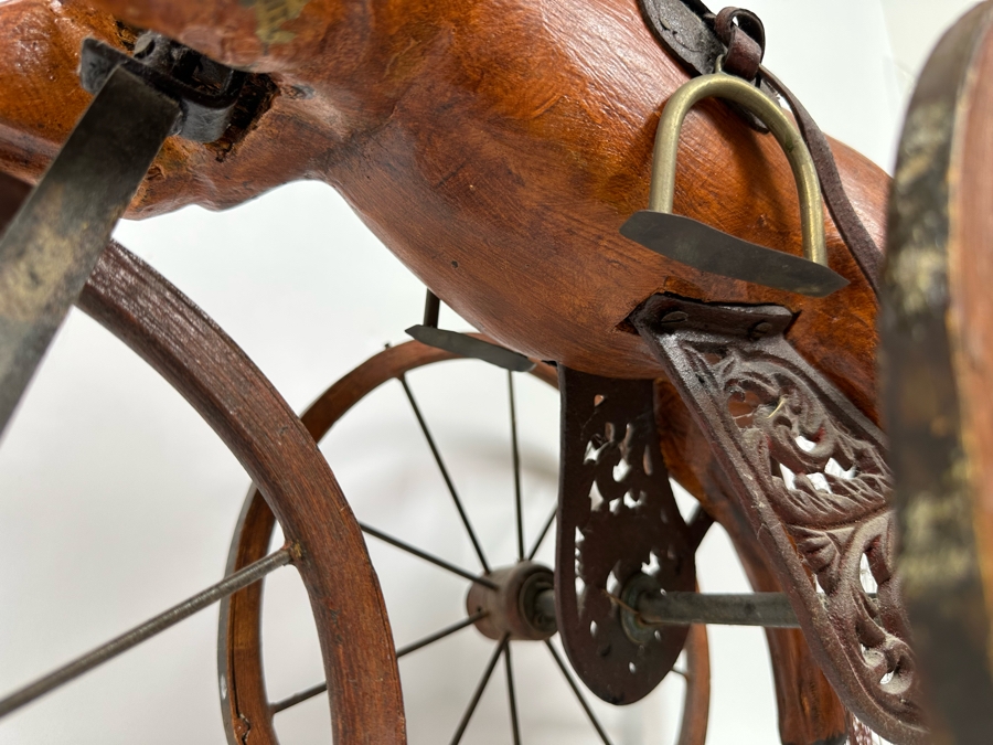 Wooden And Metal Decorative Horse Child's Tricycle Pedal Toy 22W X 13D X 22H [Photo 12]