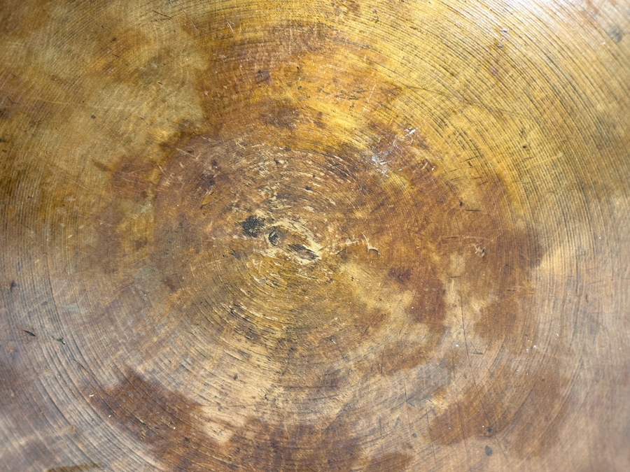 Large Primitive Wooden Dough Bowl 18.5R X 6H [Photo 6]