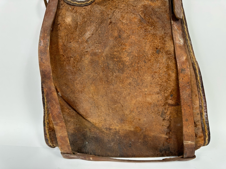 Antique Leather Bota Bag Wineskin Canteen Bag For Carrying Wine Or Water 14W X 18H [Photo 5]