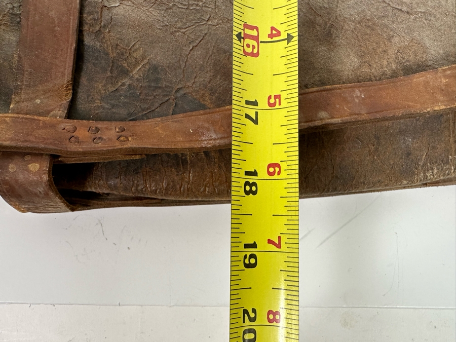 Antique Leather Bota Bag Wineskin Canteen Bag For Carrying Wine Or Water 14W X 18H [Photo 12]