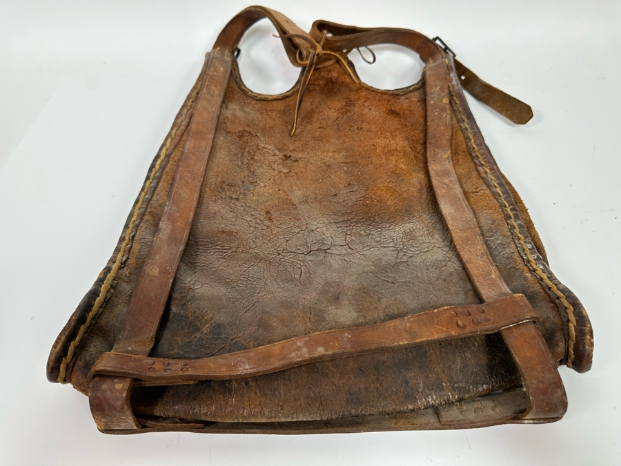 Antique Leather Bota Bag Wineskin Canteen Bag For Carrying Wine Or Water 14W X 18H [Photo 7]
