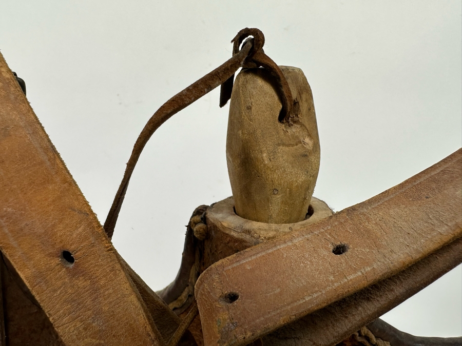 Antique Leather Bota Bag Wineskin Canteen Bag For Carrying Wine Or Water 14W X 18H [Photo 9]