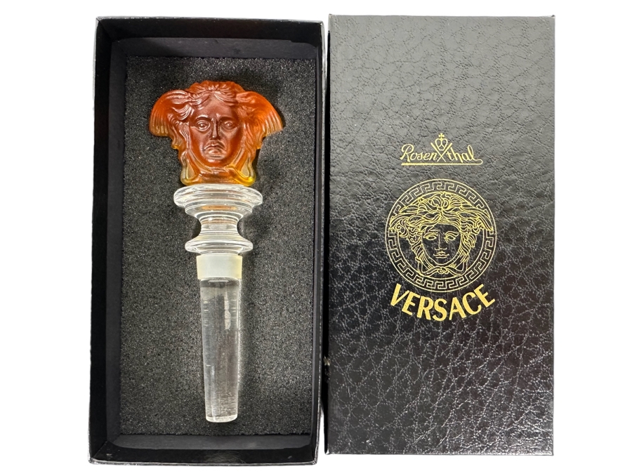 Versace For Rosenthal Crystal Bottle Stopper With Box