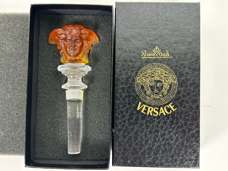 Versace For Rosenthal Crystal Bottle Stopper With Box [Photo 3]