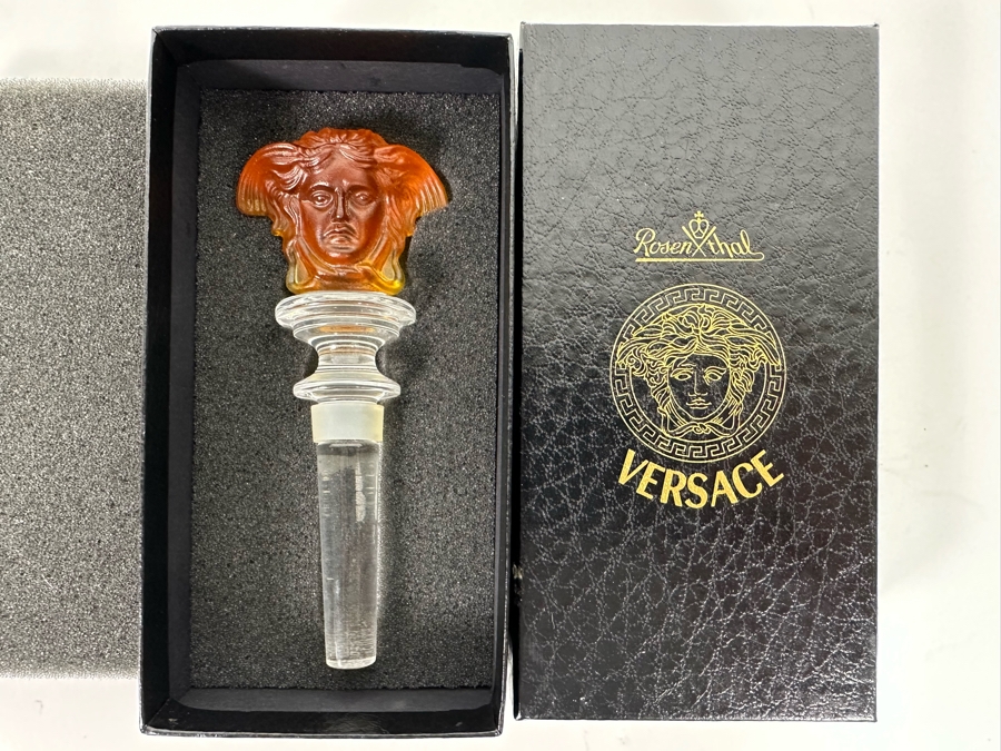 Versace For Rosenthal Crystal Bottle Stopper With Box [Photo 2]