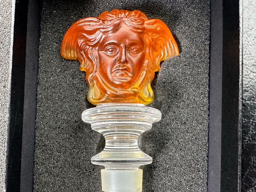 Versace For Rosenthal Crystal Bottle Stopper With Box [Photo 4]