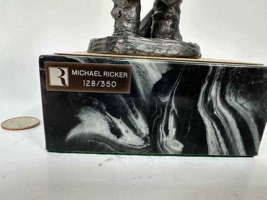 Michael Ricker Limited Edition Pewter Sculpture Titled Mountain Man Signed Ricker 1996 128/350 12H [Photo 9]